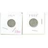 Image 1 : 2 Canadian silver 10 cent coins - 1963 & 1965