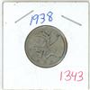 Image 1 : 1938 Canadian silver 25 cent coin