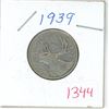 Image 1 : 1939 Canadian silver 25 cent coin