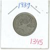 Image 1 : 1939 Canadian silver 25 cent coin