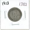 Image 1 : 1913 Canadian silver 25 cent coin