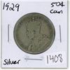Image 1 : 1929 Canadian silver 50 cent coin