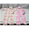 Image 1 : 2 New w/ tags - Colombia infant girls, sz 24m thermal fleece winter suits - some dirt stains