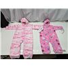 Image 1 : 2x New w/ tags - Colombia infant girls, sz 12m & 24m thermal fleece winter suits