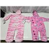 Image 8 : 2x New w/ tags - Colombia infant girls, sz 12m & 24m thermal fleece winter suits