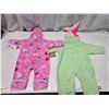 Image 8 : 2x New w/ tags - Colombia infant girls, sz 6m & 12m thermal fleece winter suit