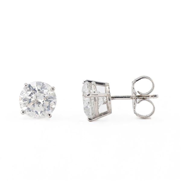 2.99 ctw G COLOR SI3 to I1 CLARITY Diamond 14K White Gold Stud Earrings