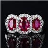 Image 2 : 2.13 ctw Ruby and 0.41 ctw Diamond 14K White Gold Ring