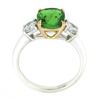 Image 8 : NEW Platinum 14k Gold 4.23 ctw GIA Cushion Tsavorite & Round Diamond Accents Rin