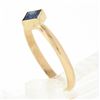 Image 7 : Simple Petite 14k Gold 0.35 ctw Square Step Cut Bezel Set Sapphire Solitaire Rin