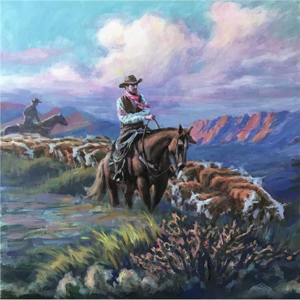 Afternoon on the Cattle Drive by Richard Ho ORIGINAL