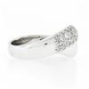 Image 6 : NEW 14k White Gold 0.52 ctw Pave Diamond & Polished Crossover Wide Band Ring