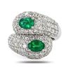 Image 1 : 1.40 ctw Emerald and 3.82 ctw Diamond Platinum Ring