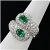 Image 3 : 1.40 ctw Emerald and 3.82 ctw Diamond Platinum Ring