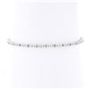 Image 1 : 18K White Gold 1.50 ctw Round Diamond Thin Line Bracelet w/ Dangle Heart Charm