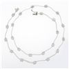 Image 7 : 18K White Gold 16" 0.14 ctw Round Diamond Wavy Bar & Boxy Link Station Necklace