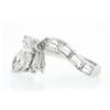 Image 7 : Vintage Platinum 2.53 ctw GIA D/IF Marquise Floral Wrap Diamond Baguette Ring
