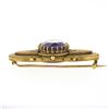 Image 6 : Antique Victorian 18k Gold 13.50 ctw Oval Amethyst w/ Hand Engraved Brooch Pin