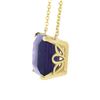 Image 5 : NEW 14k Yellow Gold Large 8 ctw Emerald Cut Amethyst Solitaire Pendant & Chain