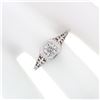 Image 3 : Antique Art Deco 18k Gold European Diamond Solitaire Filigree Engagement Ring