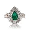 Image 1 : 1.16 ctw Emerald and 1.05 ctw Diamond Platinum Ring