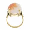 Image 7 : Antique 14k Gold Oval Cabochon Orange White Banded Agate Solitaire Cocktail Ring