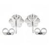 Image 3 : NEW 14K White Gold 0.85 ctw European Diamond Buttercup Prong Flower Stud Earring