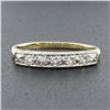 Image 2 : Antique 14k TT Gold 0.30 ctw Old Single Cut Pave Diamond Stack Wedding Band Ring