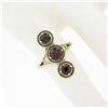 Image 3 : Antique 14k TT Gold Round Garnet Vertical 3 Station Concentric Wire Work Ring