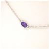 Image 3 : 14k White Gold 19.72 ctw 18 Station Oval Amethyst by the Yard 38" Chain Necklace