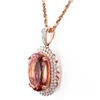 Image 2 : 29.25 ctw Morganite and 1.96 ctw Diamond 14K Rose Gold Pendant