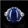 Image 2 : 11.27 ctw Blue BURMESE Sapphire and 0.15 ctw Diamond Platinum Ring