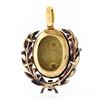 Image 3 : Antique Georgian 18k Gold Silver Diamond Royal Blue Enamel Laurel Wreath Pendant