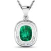 Image 3 : 14KT White Gold 2.5ctw Zambian Emerald and Diamond Pendant