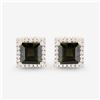 14KT Yellow Gold 1.55ctw Green Tourmaline and White Diamond Earrings