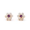 Plated 18KT Yellow Gold 0.25cts Amethyst and Diamond Earrings