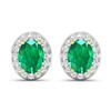 14KT Yellow Gold 2ctw Zambian Emerald and Diamond Earrings