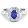 14KT White Gold 0.75ct Tanzanite and Diamond Ring