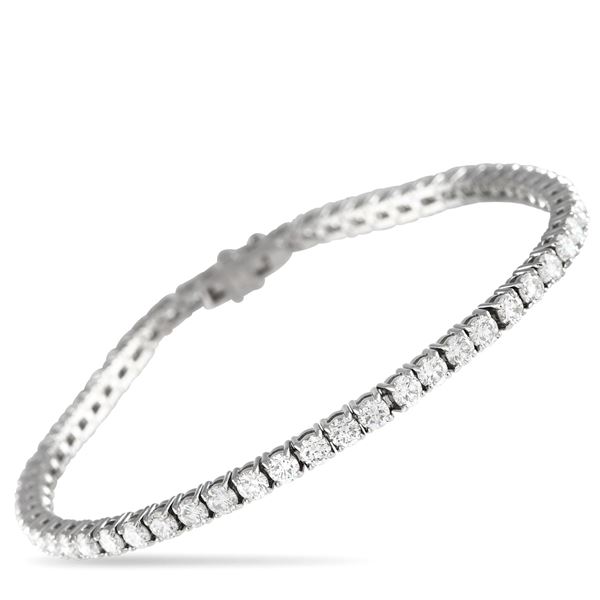 18K White Gold 5.23ct Diamond Tennis Bracelet