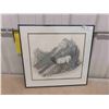 Image 1 : Framed/Signed Sketching Print 22 1/2'' x 24'' 