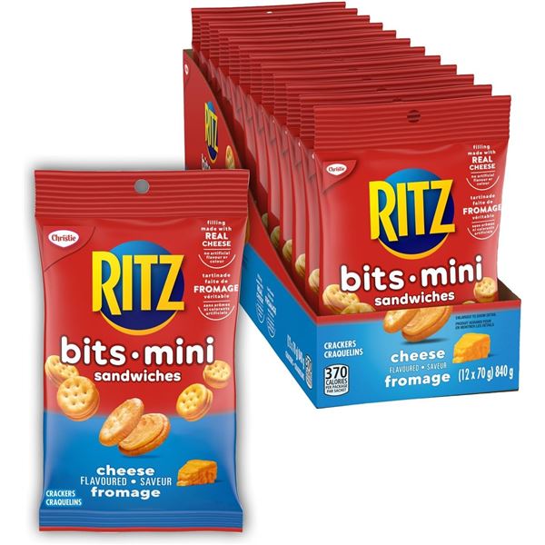NEW BOX WITH 12 PACKS OF RITZ BITS MINI SANDWICHES