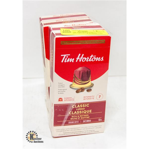 4 BOXES OF TIM HORTONS NESPRESSO ORIGINAL CAPSULES