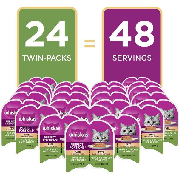 NEW CASE WITH 24 X 75G CANS OF PERFECT PORTIONS