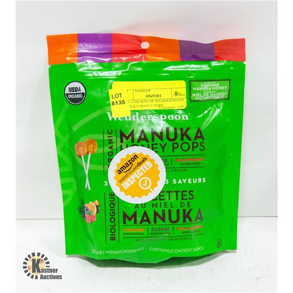 NEW 120G BAG OF WEDDERSPOON MANUKA HONEY POPS