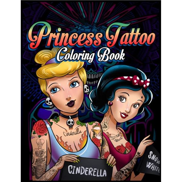 PAPERBACK-PRINCESS TATTOO COLORING BOOK