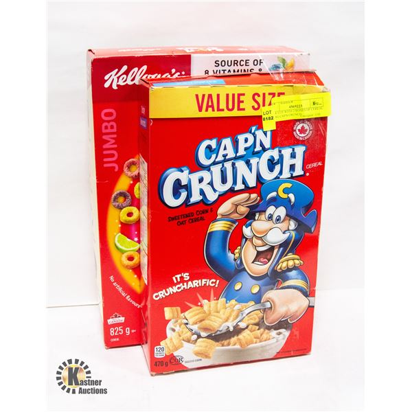 NEW LOT WITH 2 BOXES OF CEREAL - 470G CAP'N CRUNCH