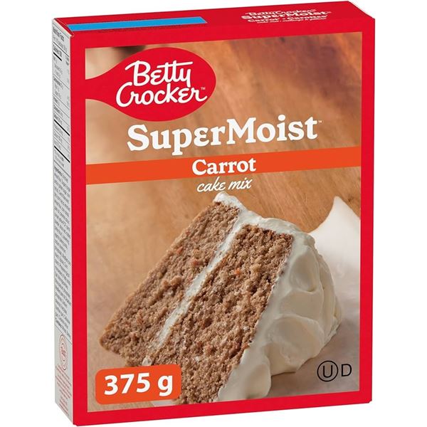 NEW 375G BETTY CROCKER SUPERMOIST CARROT CAKE MIX