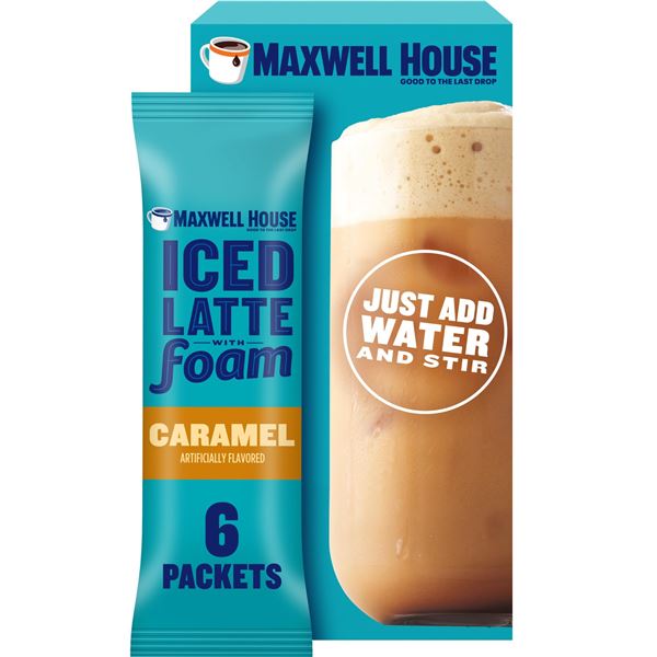 NEW 2 X 165G MAXWELL HOUSE ICED LATTE WITH FOAM