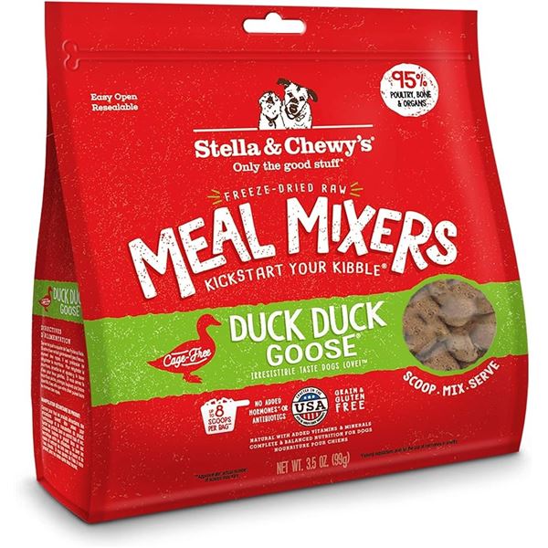 NEW 2 X 3.5 OZ STELLA AND CHEWYS MEAL MIXERS
