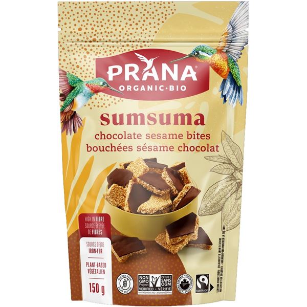NEW 2 X 150G PRANA SUMSUMA CHOCOLATE SEASAME BITES